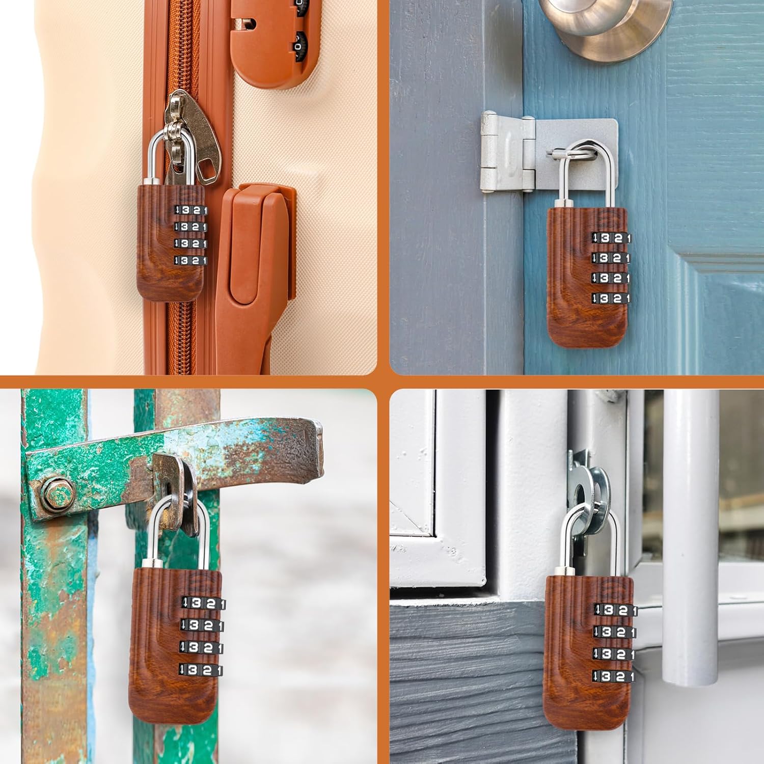 Zinc Alloy Small Keyless Padlock Set for Gym, Luggage, School, and Wallet - 1 Combination and 1 Heart Shaped Smart Padlock