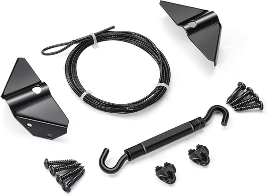 Zinc Black Steel Door Hardware Kit for Preventing Sag in Wooden Fence/Gate - Anti-Sag Support Cable Kit
