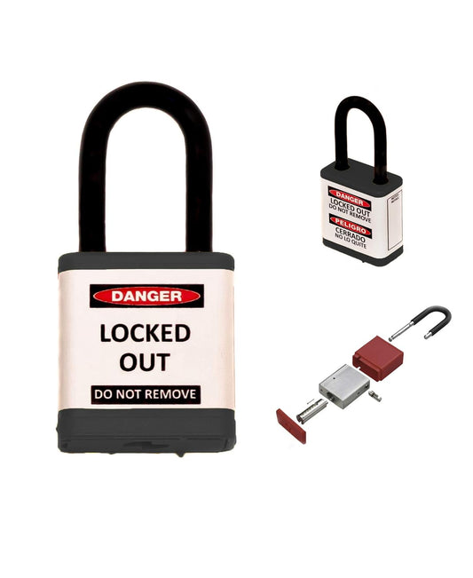 Zing 700KA-BLACK Safety Padlock with Keyed Alike Feature and 1.5" Shackle - Black Color