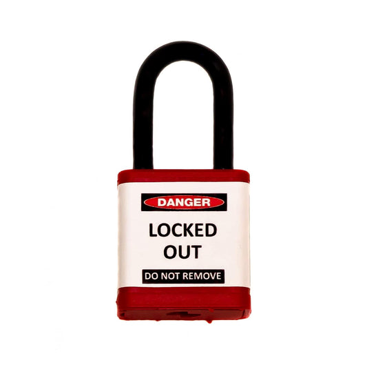 ZING Green Safety Products Red Safety Padlock with 1.5" Shackle - Keyed Different (700KD-RED) - WildKart