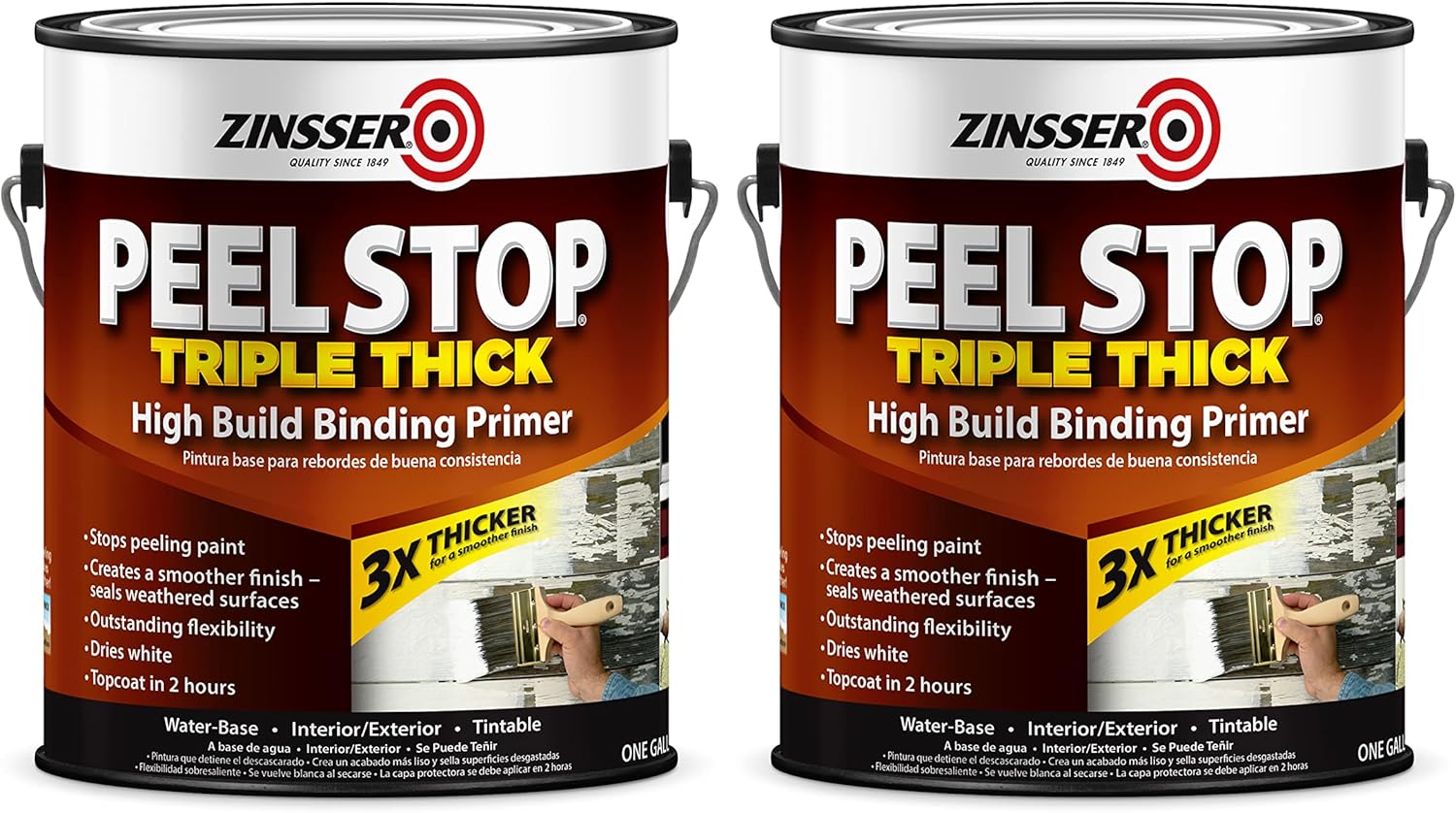 Zinsser 260924-2PK Peel Stop Triple Thick Binding Primer - Gallon Size, Clear - 2 Pack Offer