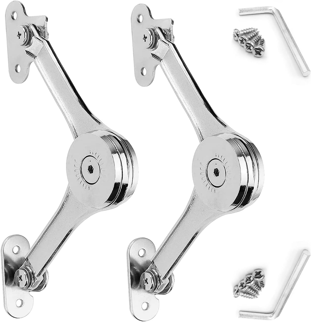 Zishengho Toy Box Hinge - Heavy Duty Soft Close Lid Hinge for Toy Chest, Cabinet, Kitchen, Wardrobe - Supports up to 50lb - 2pcs