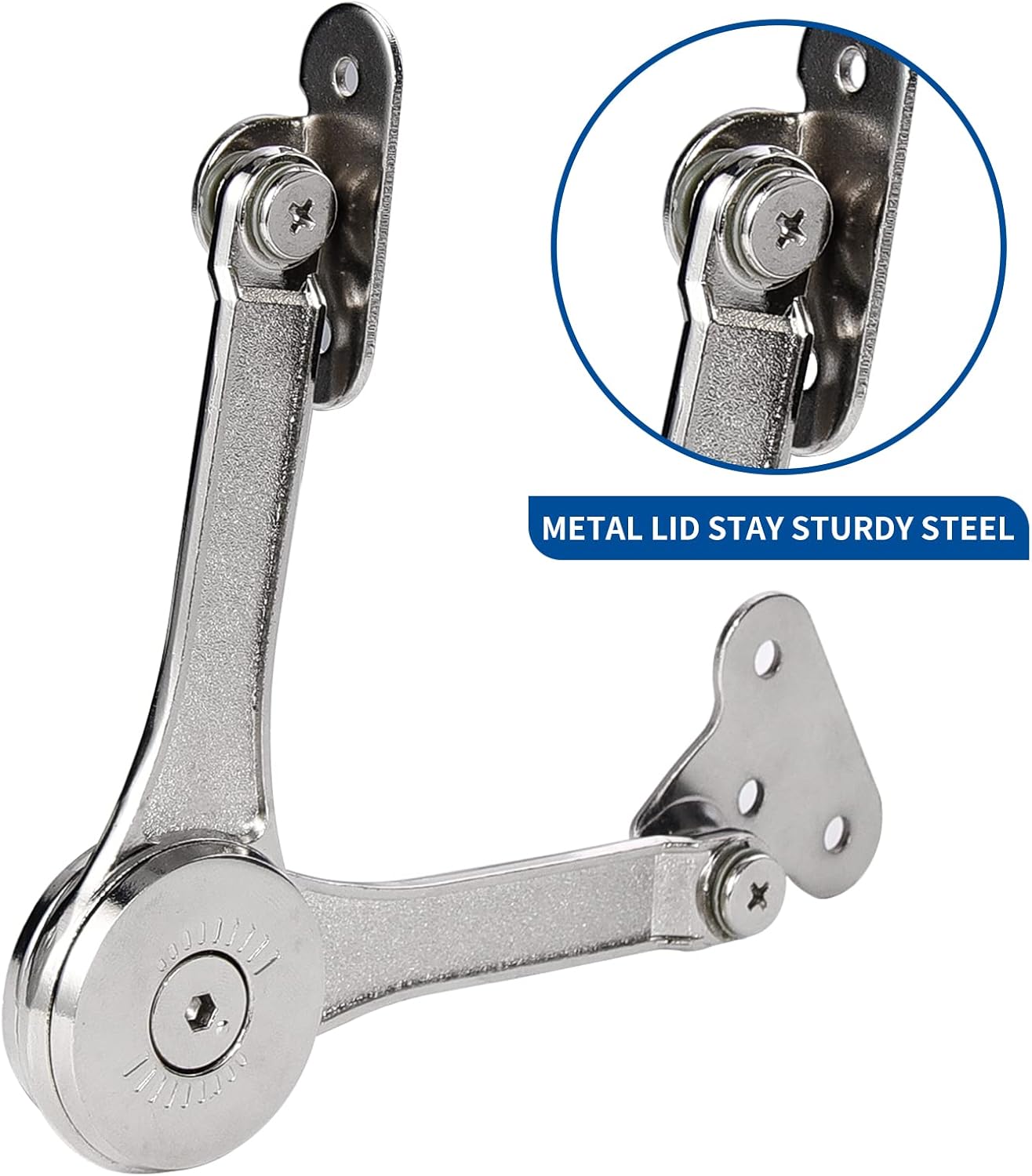 Zishengho Toy Box Hinge - Heavy Duty Soft Close Lid Hinge for Toy Chest, Cabinet, Kitchen, Wardrobe - Supports up to 50lb - 2pcs