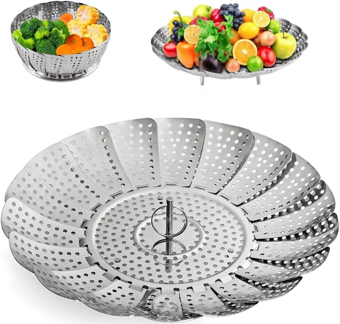 Zocy Stainless Steel Steamer Basket for Steaming & Cooking Vegetables (Small 5" to 9")