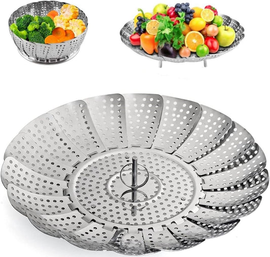 Zocy Stainless Steel Steamer Basket for Steaming & Cooking Vegetables (Small 5" to 9")
