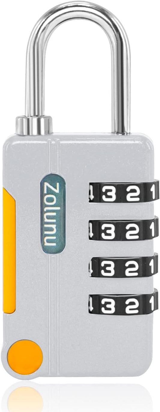 Zolunu 4 Digit Combination Padlock for School Gym Locker, Fence, Gate, Toolbox, Backpack Storage
