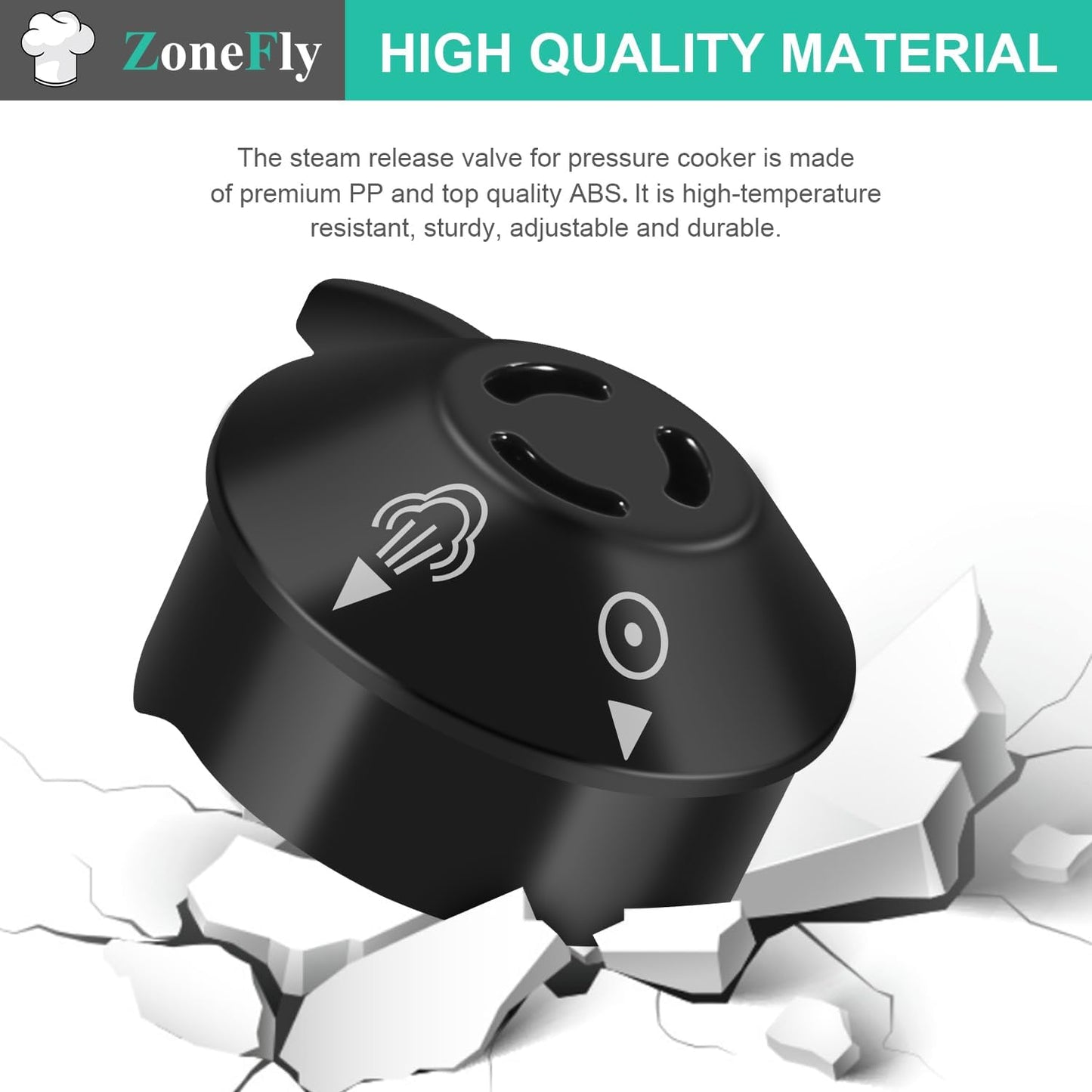ZoneFly Original Pressure Release Valve Compatible with Power Cooker XL & Emeril Lagasse Pressure Cookers - Fits PPC770, PPC773, PPC780, PPC790, PCXL-PRO6 - 6Qt & 8Qt