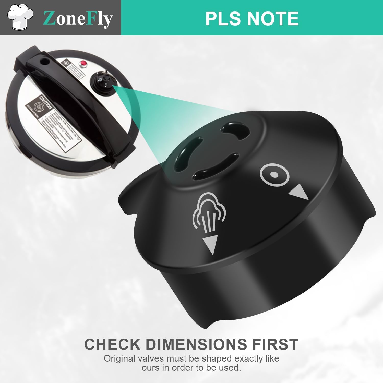 ZoneFly Original Pressure Release Valve Compatible with Power Cooker XL & Emeril Lagasse Pressure Cookers - Fits PPC770, PPC773, PPC780, PPC790, PCXL-PRO6 - 6Qt & 8Qt