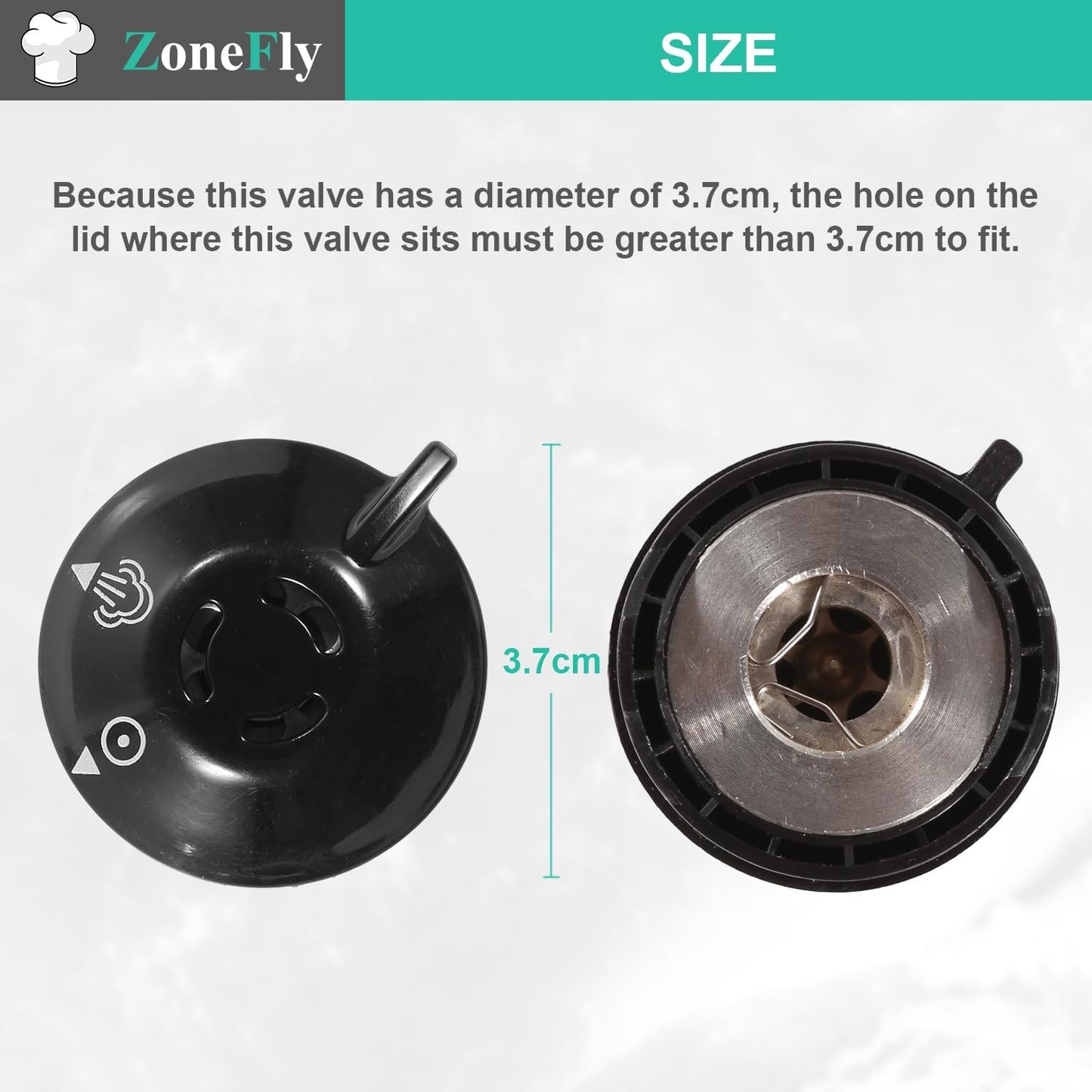 ZoneFly Original Pressure Release Valve Compatible with Power Cooker XL & Emeril Lagasse Pressure Cookers - Fits PPC770, PPC773, PPC780, PPC790, PCXL-PRO6 - 6Qt & 8Qt