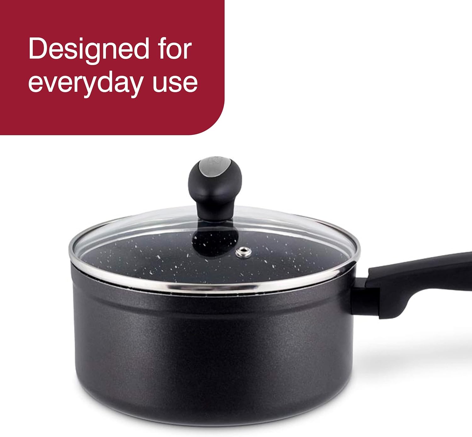 Zyliss Small Nonstick Saucepan with Glass Lid - 2.7 Quarts - Scratch-Resistant & Dishwasher-Safe Cooking Pot