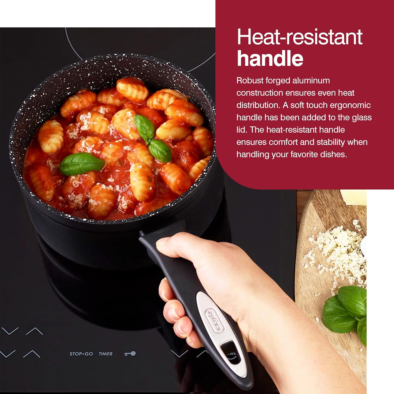 Zyliss Small Nonstick Saucepan with Glass Lid - 2.7 Quarts - Scratch-Resistant & Dishwasher-Safe Cooking Pot